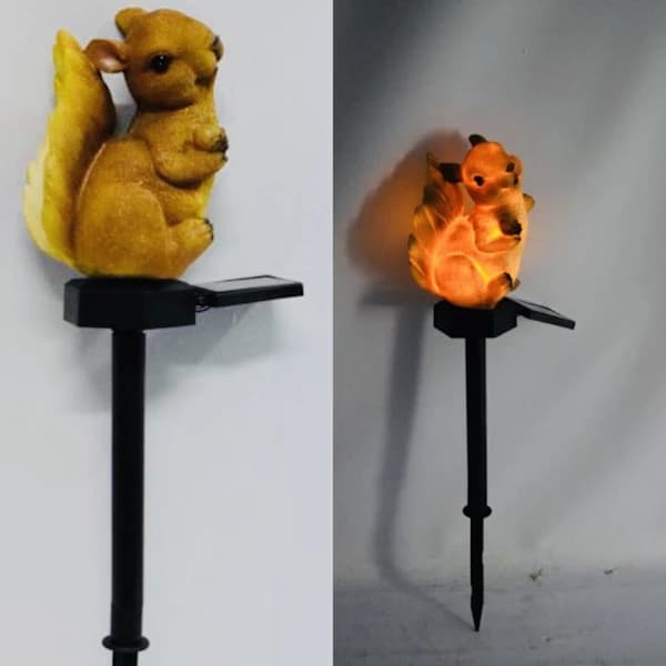 Solar lamp outdoor, solar light for walkway, waterproof squirrel solar lamp