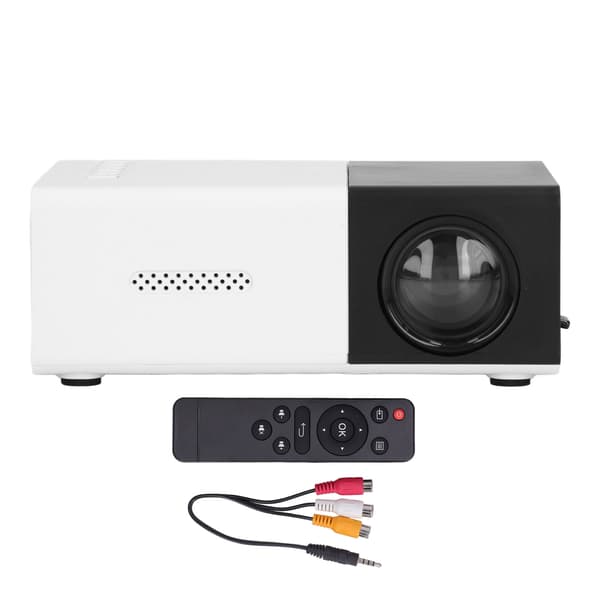 Mini Projector Built-in Speakers Diffuse Reflection Imaging Black 1080P Portable Movie Projector 100‑240V US Plug