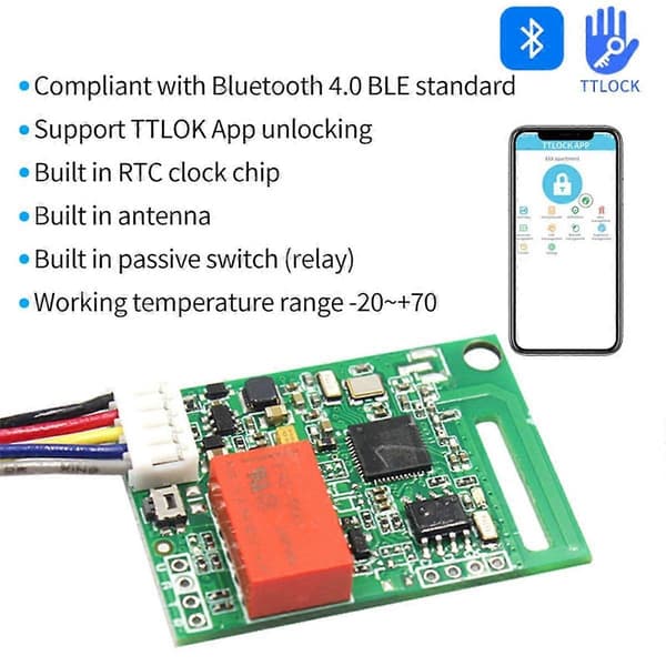 TTLOCK App Remote Electronic Lock Module Card Lock Module Relay Output Door Access Control System (FMY) Green Green