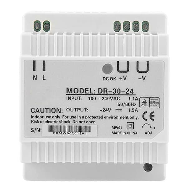 DR-30-24 30W Single Output 24V DIN Rail AC/DC Switching Power Supply