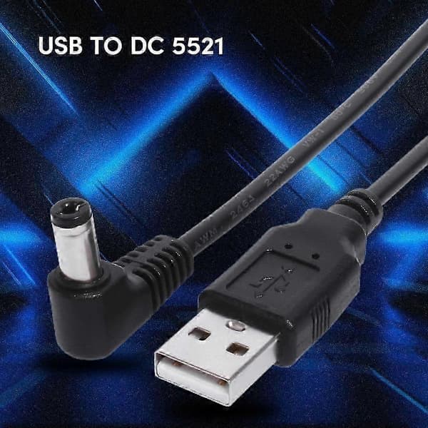 Høykvalitets USB til DC5.5 x 2.1mm Strømkabel Ladekabel for Elektronisk Keyboard, LED-lysstripe, 5V Spenningsenhet