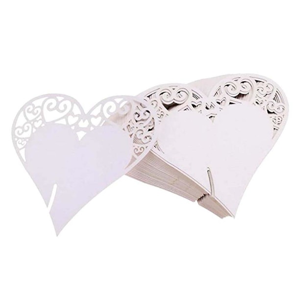 Paper Heart Hää Nimi Kortit Viinilasi Juhlat Paikka Istuin Kortti White 40 PCS