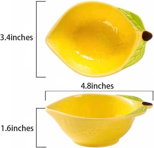 4 stk keramiske forrettstallerkener sitronformede sideretter krydder - Lemon