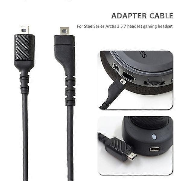 Lydkabel 8-Pin til Steelseries Arctis 3/5/7 - Sort