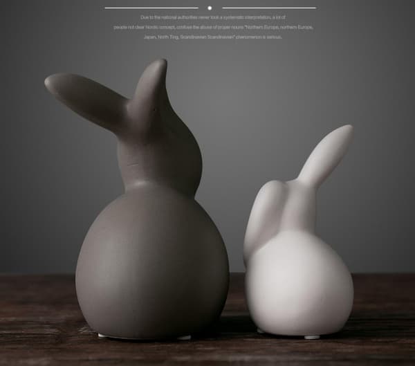 Kaninpar Keramikkfigurer Dyrekunstdekorasjonsfigur