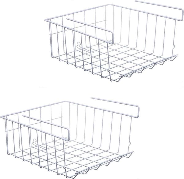 ZK- Korgar för underskåp, 2-pack trådkorgar för kök, kontor, skafferi, badrum, skåp