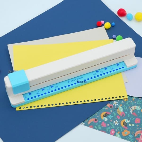 Hole Puncher 30 Holes Document Collar Hole Puncher Manual DIY Pink