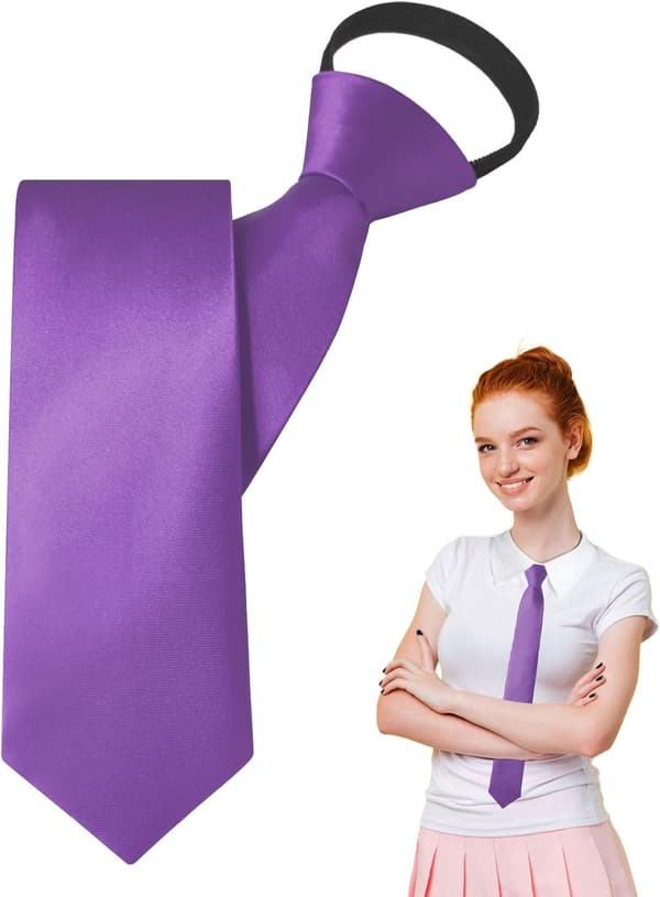 Smal lynlåsslips til kvinder, formel ceremoni, lilla Purple