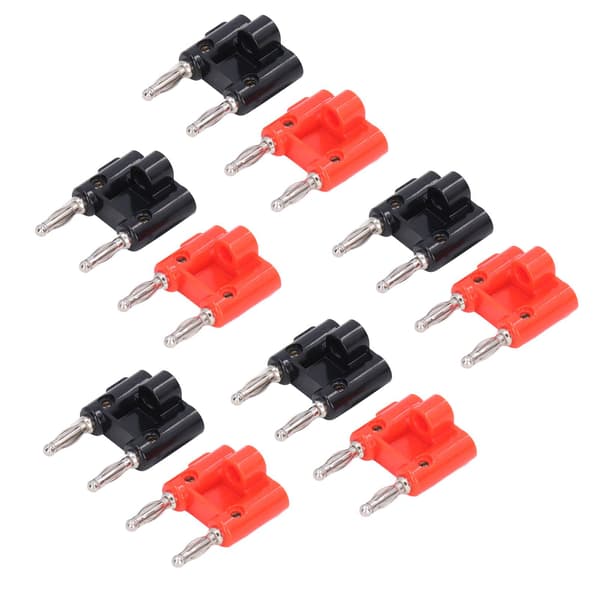 5-pack Double Banana Plug Brass PE Solderless Lantern Banana Jack for Electronic Equipment RV