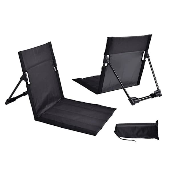 Foldable Portable Beach Chairs, Lightweight with Backrest and Carry Bag, Sunbathing Beach Mat Suitable for Pool Camping Picnic Lawn Black