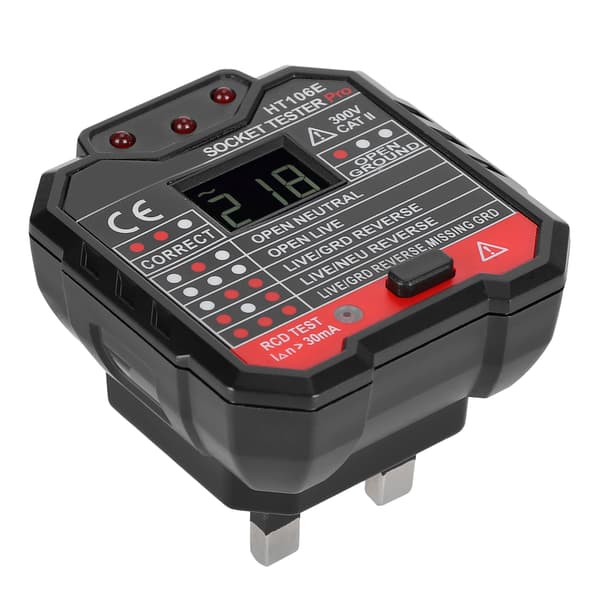 Socket Tester Digital Display Office Leakage Test Portable Plug Detector UK Plug 110-220V