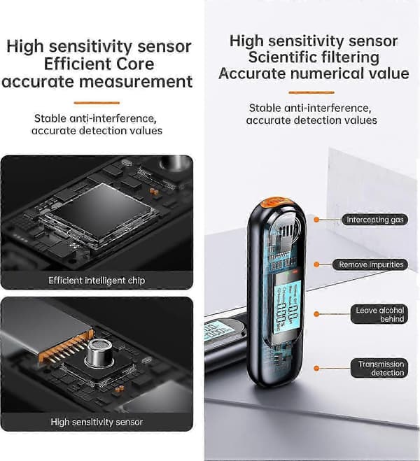 Intelligent Ethanol Tester Rechargeable Ethanol Meter Pocket Size Portable Detector Wine Beverage Measures