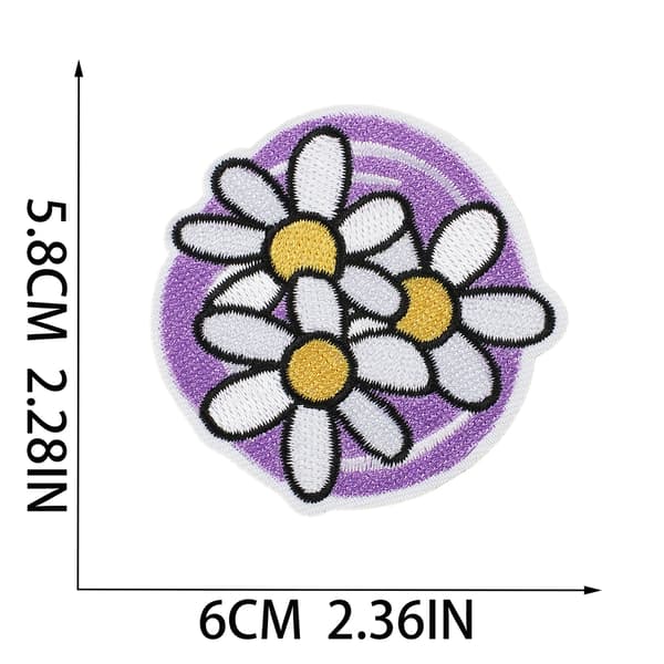 16 stycken broderade blomsterlappar, stryklappar, applikationer