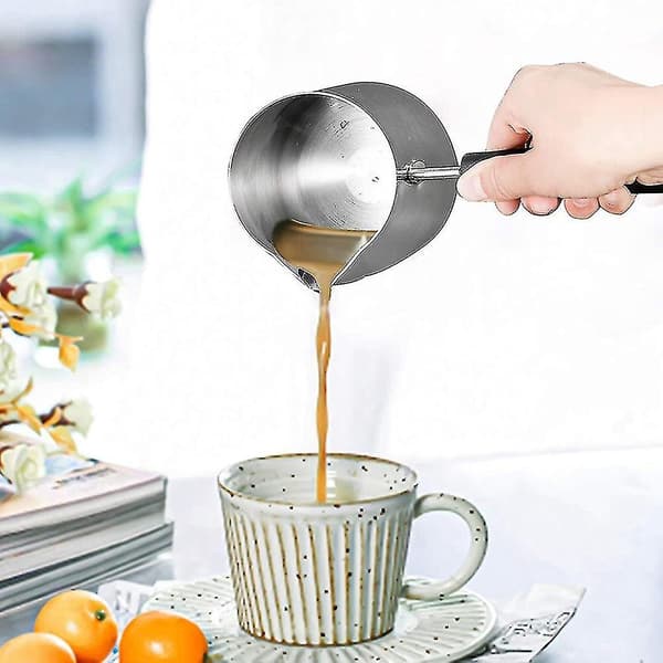 Smør- og kaffevarmer i rustfrit stål, tyrkisk kaffekande (600 ml)