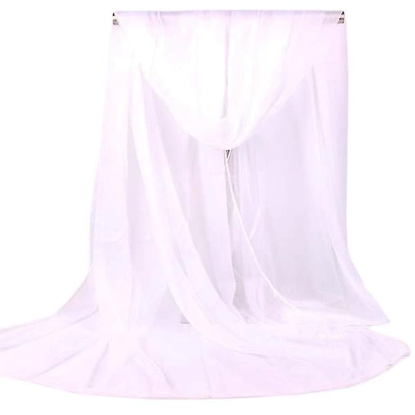 Dame Skjerf Sjal Solid Lett Stor Stola Hvit White