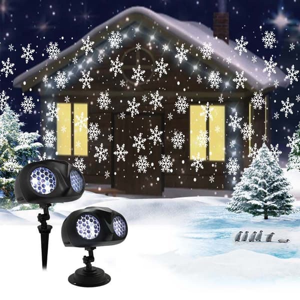 Outdoor Holiday Decoration Christmas Pattern Inserted Snow Lamp 170*320mm, Plus Base 150*100*85mm