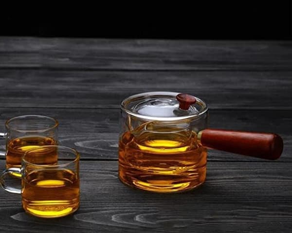 Bærbar glastekande med infuser, til løs te, 450 ml -