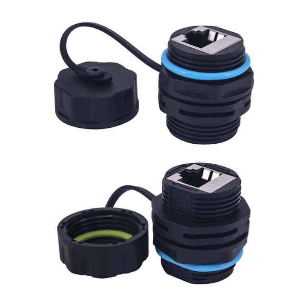 IP68 Vanntett CAT6 RJ45 Panelmontert Kobling (2-PAKNING)