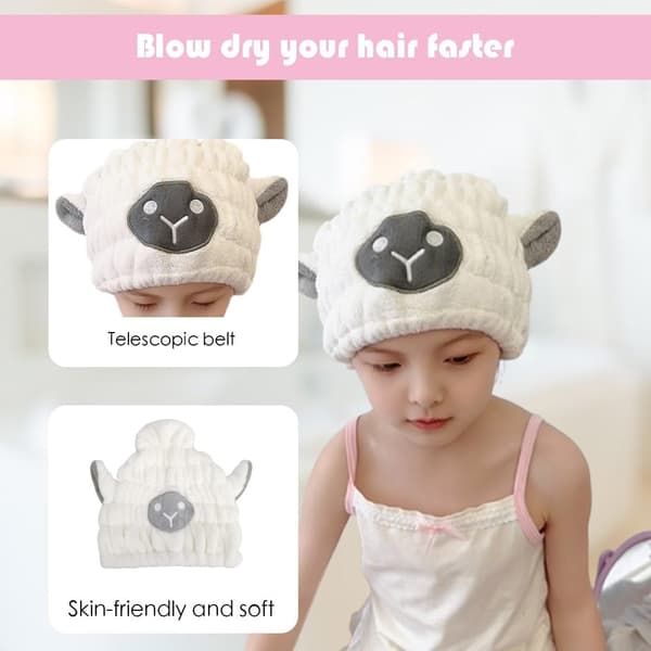 Mikrofiber Hårhåndklæde, 2-pak Bomuldsturban til Piger, Hårhåndklæde, Hurtigtørrende, til Damer med Kort Hår og Piger