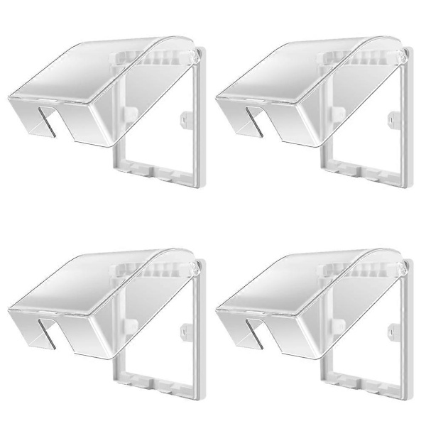 4 pcs Bathroom Socket Protective Cover Switch Waterproof Box (Transparent)