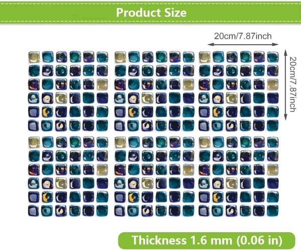 12 Pieces 20x20cm (Waterdrop Mosaic) Self-Adhesive Tile Stickers