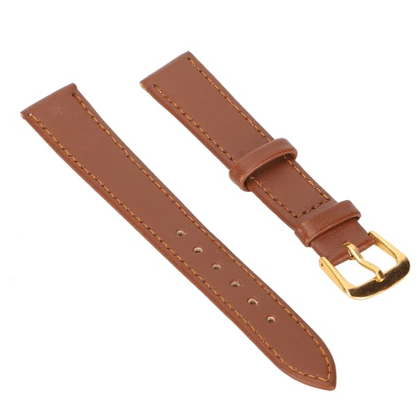 Unisex Universal Watch with Buckle PU Leather Replacement Strap Accessory Brown 16mm / 0.63in