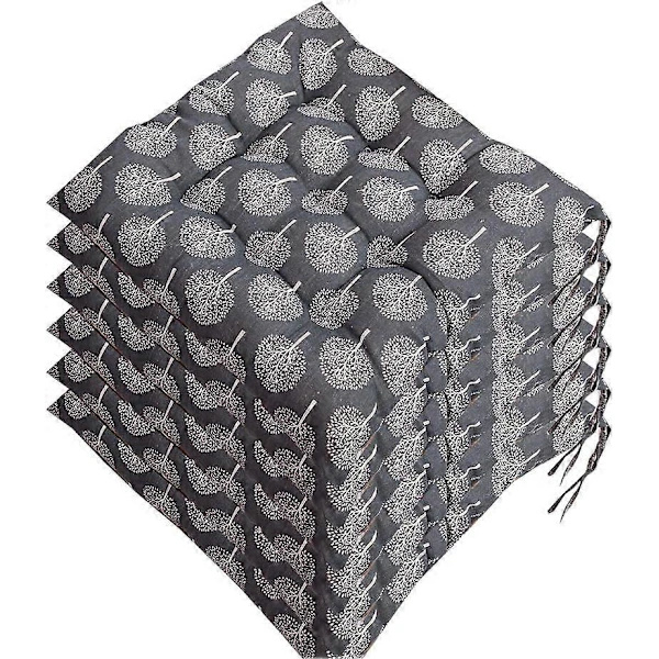 Sett med 6 st stolsputer 40 x 40, dekorative puter, hageputer, polyester