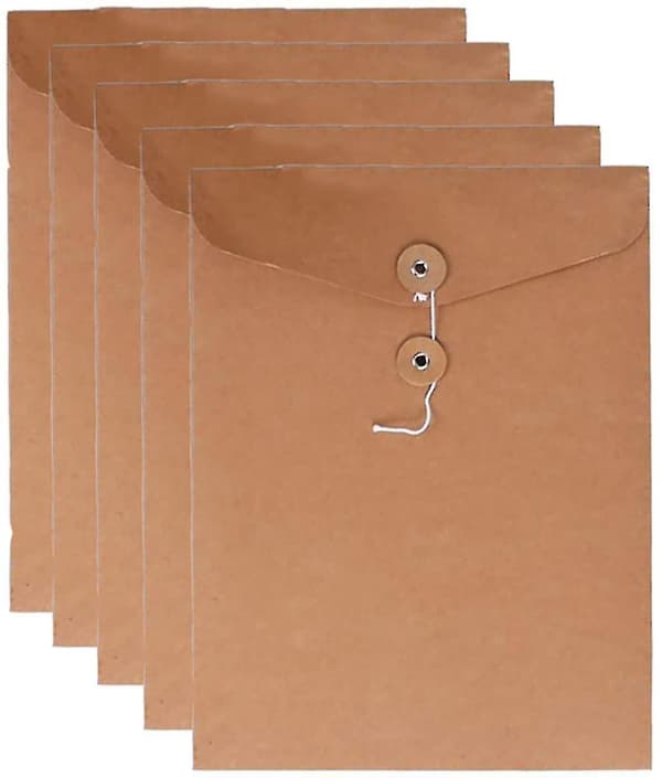 Kraft String File Folder Filing Envelope Project File Jacket Document Letter Organizer Flat-no Expan (FMY)