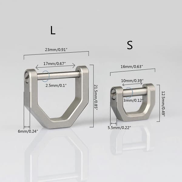 Multifunktionella D-formade spännen för titanlegering D-ring D-formad metallring Hästskor Spänne för DIY läderhantverk Plånböcker små