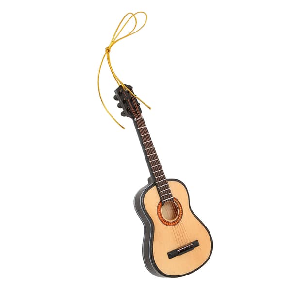 Gitarrmodell Naturtrogen Dekorativ Tre Miniatyr Gitarprydnad for Juletre Stue Studierom
