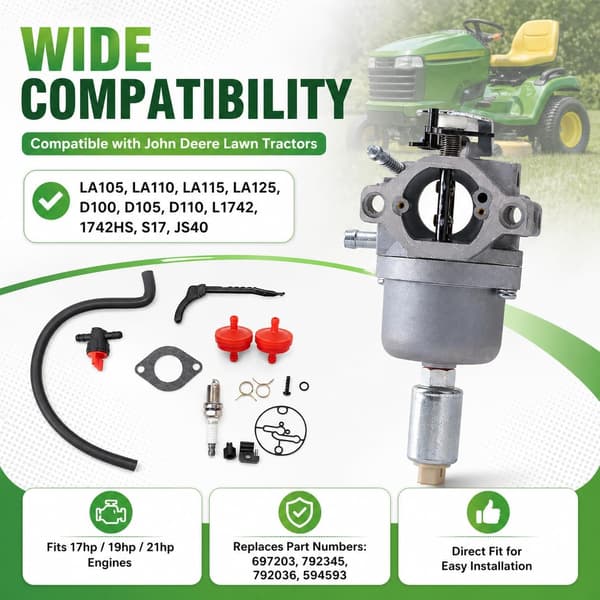 LA115 Forgassersett kompatibelt med John Deere Traktor -