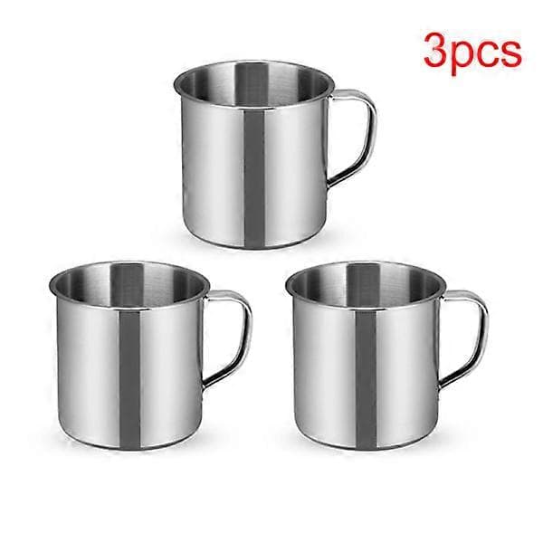 6 st Utomhus Camping Vandring Te Mugg Kopp Rostfritt Stål Kaffe 3pcs