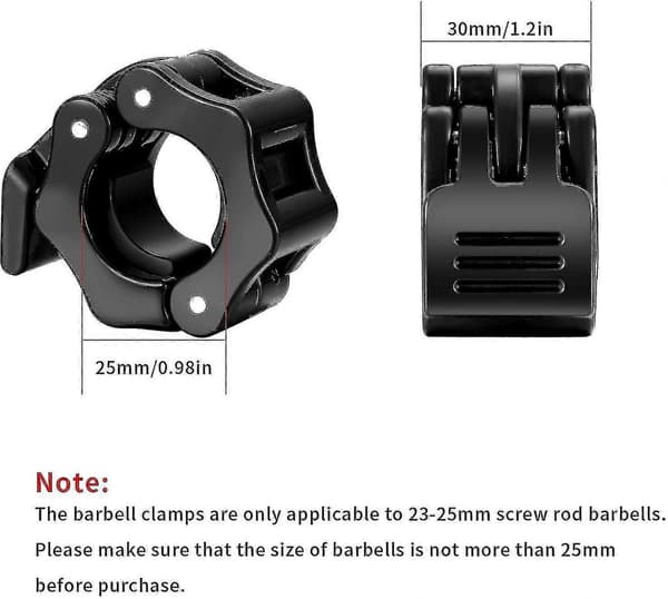 4 Pieces Dumbbell Clamps, Quick Release for 23-25mm, Dumbbell Quick Release C