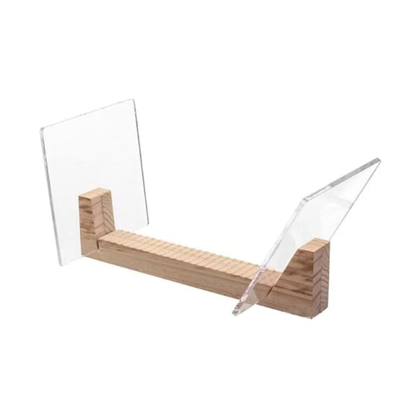 Large Capacity Vinyl Record Storage Rack with Clear Acrylic Ends Modern Solid Wood LP Album Desktop Stand Dark Khaki