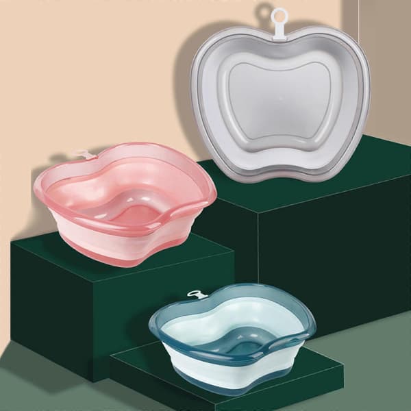 Thick Wash Basin Medium Size Dish Basin Bathroom Laundry Basket with Hanging Hole Foldable Portable for Home Pink Pink