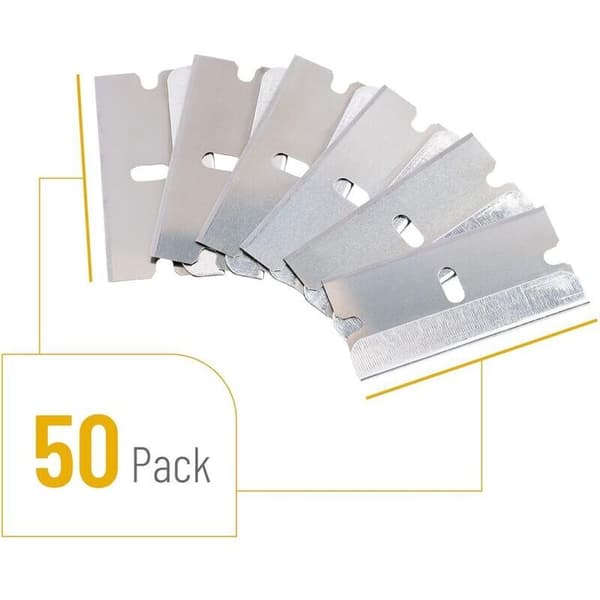 Barberblad, 50 stk, skrapeblad, flatt barberblad, enkelt egg, ensidig barberblad grå Grey