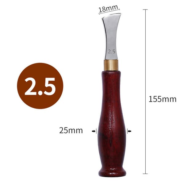 Leather Edge Creaser Leather Crimping Working Tool with Wooden Handle 2.5 2.5