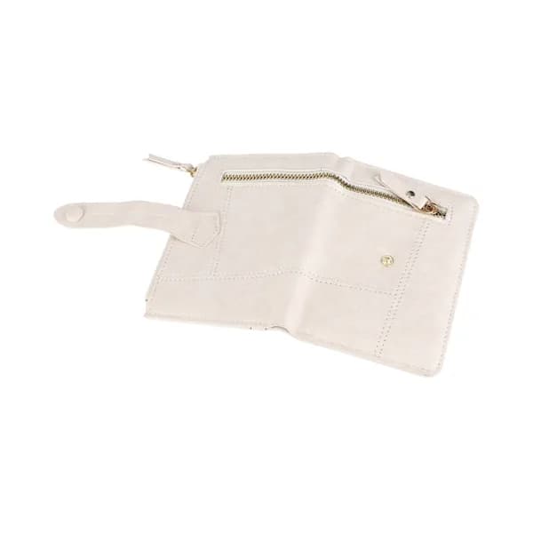 Women's Wallet PU Leather Small Size Multiple Compartments Card Holder Coin Purse for Everyday Use White[CO]
