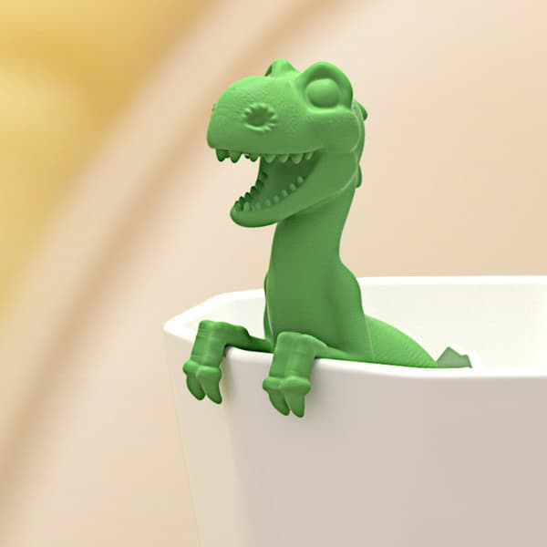 Grön - 1 x sød dyre silikone teinfuser, spiselig silikone teinfuser, dinosaur te si, sjov te si, omrøring teinfuser