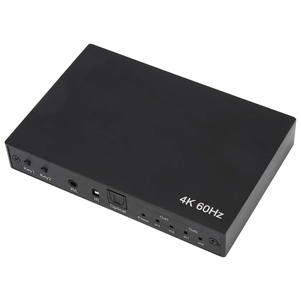 4K 60Hz HD Multimedia Interface Switch Splitter 4K 3D 1080P HDCP2.2 HDR 10 2x2 HD Multimedia Interface Switcher 100‑240V UK-kontakt