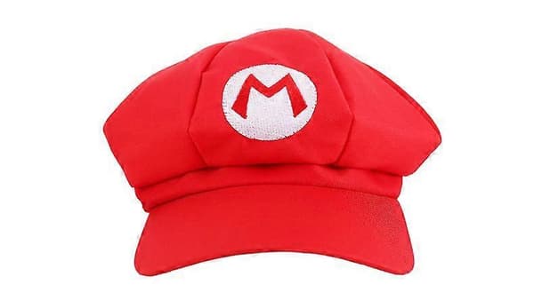 Super Bros-tema hatte, 2-delt sæt i rød og grøn til voksne, festkostume