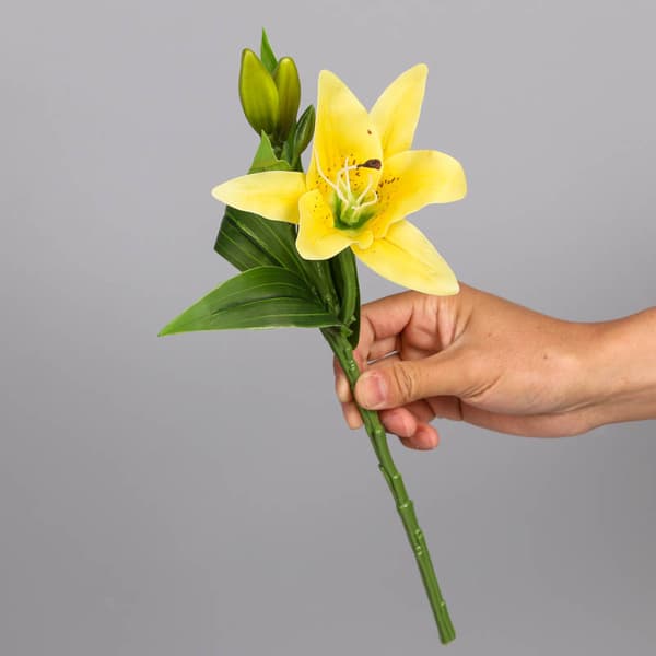 6 kunstige liljer, bulk blomsterbuketter, PU Real Touch falske blomster