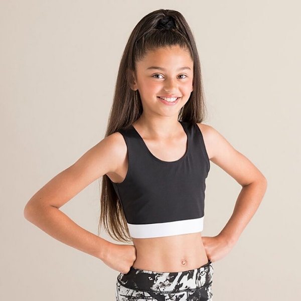 SF Minni Børnepiger Fashion Crop Top 7-8 År Sort/Hvid Black/Whit Black/White 7-8 Years