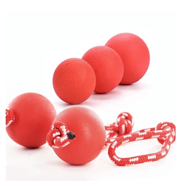 Hundeleke Slitesterk Solid Elastisk TPR Kjæledyrball Tyggleke Slitesterk Ball Med Snor Rød solid ball M 4.8 cm Rød solid ball M 4.8 cm Red solid ball M 4.8 cm