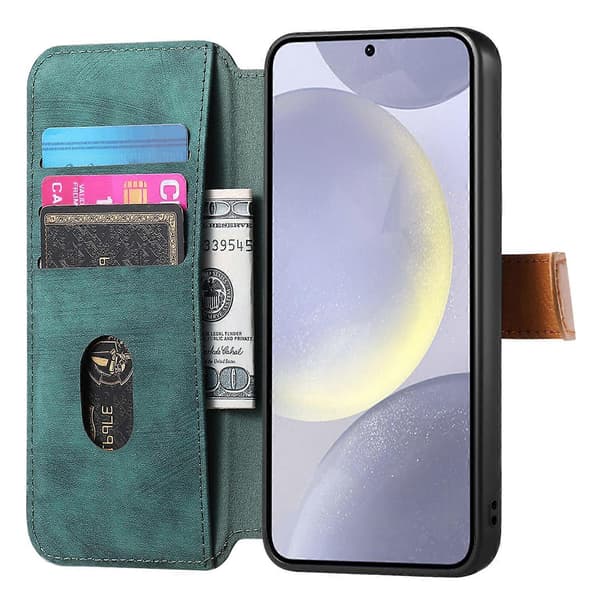 Retro Leather Wallet Case for Samsung Galaxy A36 5G with Wrist Strap and Stand [D] Multicolor GS_tfrf
