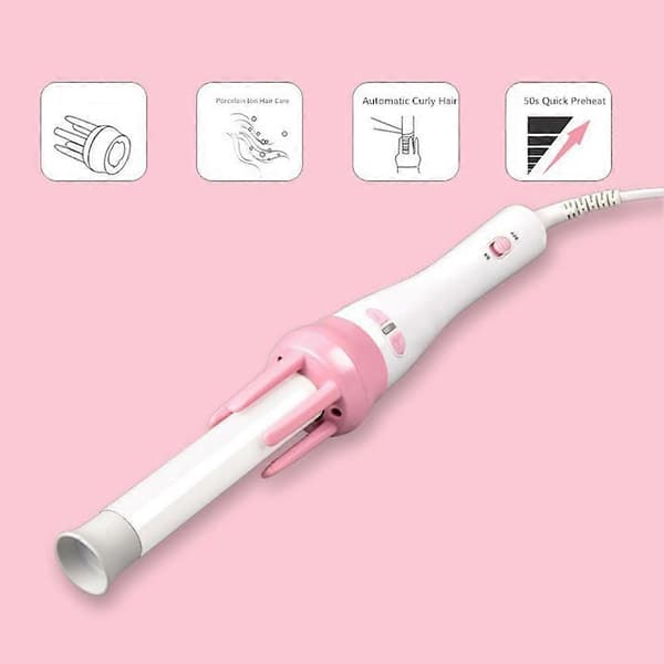 Automatic Rotating Ceramic Curling Iron Heat Resistant Hair Curler Styling Tool US Plug US Plug