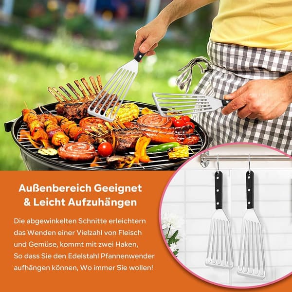 2-pack - Spatel - Rostfritt - Stål - Hållbar - Grillspatel - Redskap - Köksredskap - Skrapa