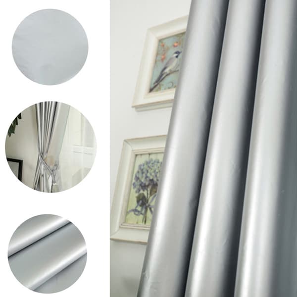 Thickened Blackout Curtains Bedroom Sun Protection Thermal Insulation Sunshade with S-hook 1.4m Width 2m Height
