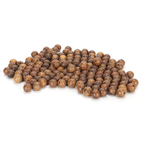 150 stk. kuleavstandsstykker i tre, runde hull, spredte perler, tilbehør til DIY-smykker, dekorasjon, 10 mm