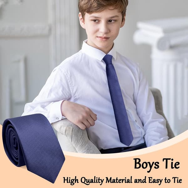 Selvbindende slips for gutter til skole/konfirmasjon/fritid marineblå - Navy
